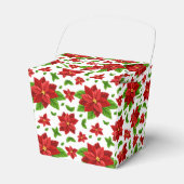 Kerstmis met Poinsettia Favor Box Bedankdoosjes (Voorkant Zijde)