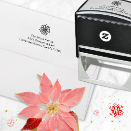 Kerstmis met Poinsettia Flower Zelfinktende Stempel
