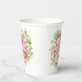 Kerstmis met Poinsettia Holiday Floral Papieren Bekers (Rechts)