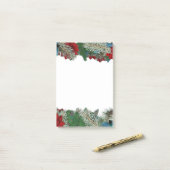 Kerstmis met Poinsettias Garland Post-It Notes (Op bureau)