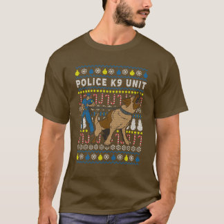Kerstmis met politie K9 eenheid T-shirt