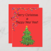 Kerstmis met pretkerkerst feestdagenkaart (Voorkant / Achterkant)