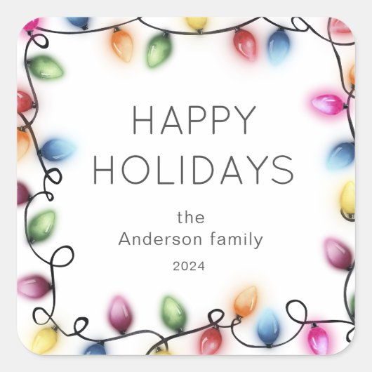 Kerstmis met pretkerkerst vierkante sticker (Voorkant)