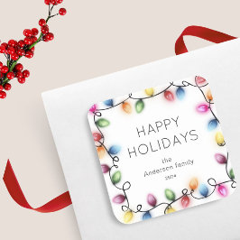 Kerstmis met pretkerkerst vierkante sticker