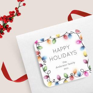 Kerstmis met pretkerkerst vierkante sticker