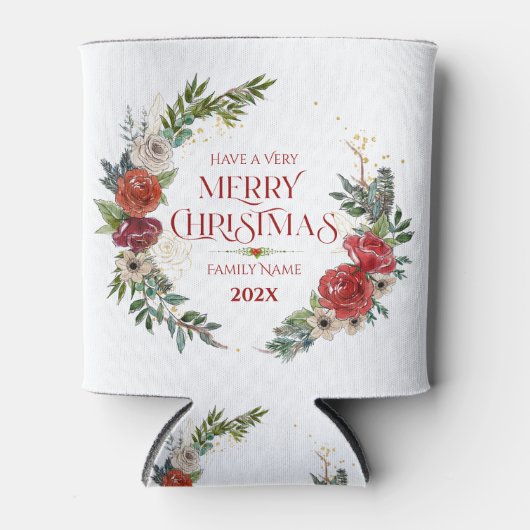 Kerstmis met prettige kerstfeestdag blikjeskoeler (Voorkant)