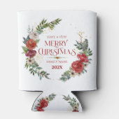 Kerstmis met prettige kerstfeestdag blikjeskoeler (Achterkant)