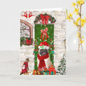 Kerstmis met Pugin Kaart (Gele Bloem)