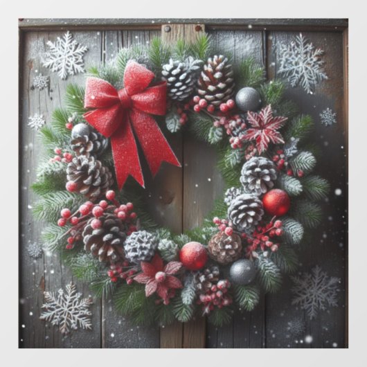 Kerstmis met raam raamsticker (Vel)