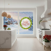 Kerstmis met raam raamsticker