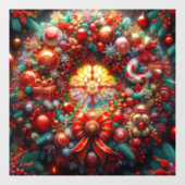 Kerstmis met raam raamsticker (Vel)