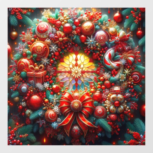 Kerstmis met raam raamsticker (Vel)