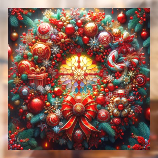 Kerstmis met raam raamsticker (Vel 2)