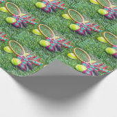 Kerstmis met racket en tennisbal cadeaupapier (Hoek)