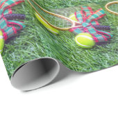 Kerstmis met racket en tennisbal cadeaupapier (Rol Hoek)