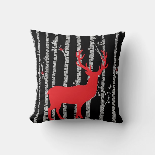 Kerstmis met Red Deer Kussen (Voorkant)