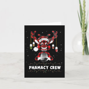 Kerstmis met Red Pset Reindeer Pharmacy Crew Kaart