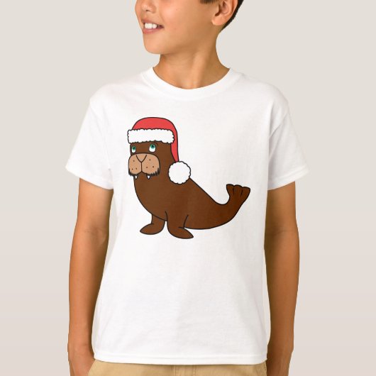 Kerstmis met Red Santa Hat T-shirt (Voorkant)