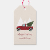 Kerstmis met Red Truck Cadeaulabel (Voorkant)
