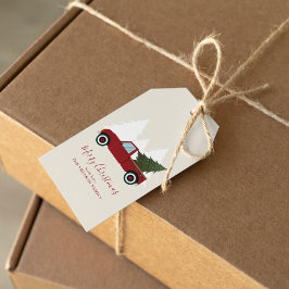  Kerstmis met Red Truck Cadeaulabel