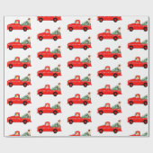  Kerstmis met Red Truck Cadeaupapier (Vlak)