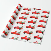  Kerstmis met Red Truck Cadeaupapier (Uitgerold)