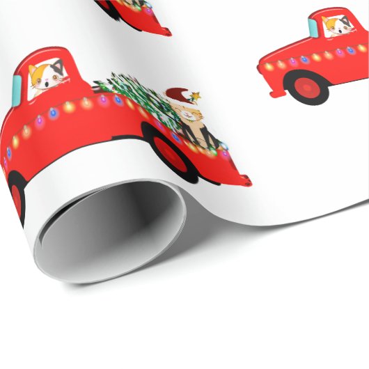  Kerstmis met Red Truck Cadeaupapier (Rol Hoek)