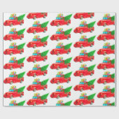 Kerstmis met Red Truck Cadeaupapier (Vlak)
