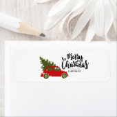 Kerstmis met Red Truck Etiket (Insitu)
