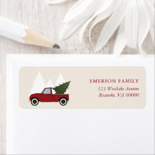 Kerstmis met Red Truck Etiket