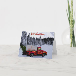  Kerstmis met Red Truck Feestdagen Kaart