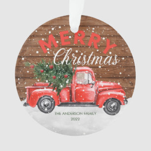 Kerstmis met Red Truck Ornament