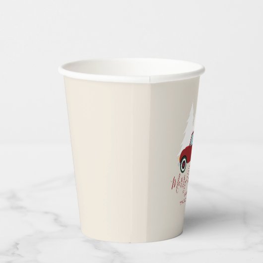  Kerstmis met Red Truck Papieren Bekers (Rechts)