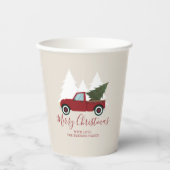 Kerstmis met Red Truck Papieren Bekers (Voorkant)