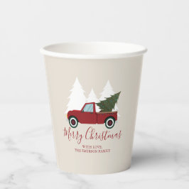  Kerstmis met Red Truck Papieren Bekers