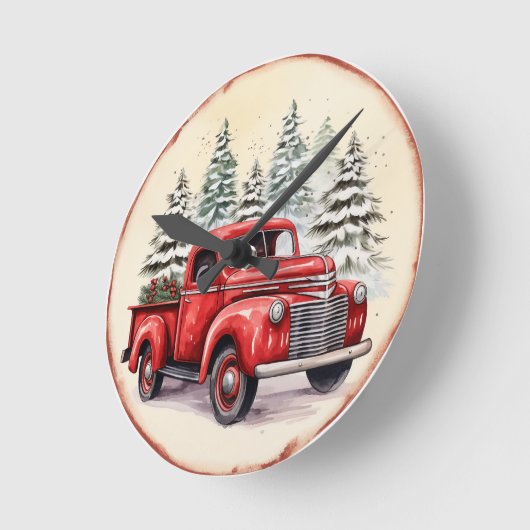  Kerstmis met Red Truck Ronde Klok (Hoek)
