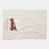  Kerstmis met Red Truck Theedoek (Horizontaal)