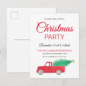  Kerstmis met Red Truck Uitnodiging Briefkaart (Voorkant / Achterkant)