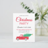  Kerstmis met Red Truck Uitnodiging Briefkaart (Staand voorkant)