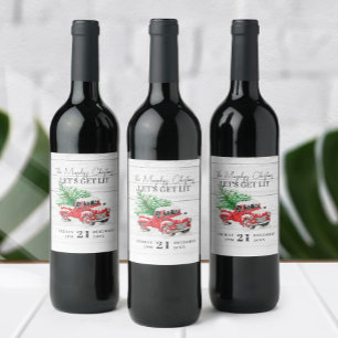  Kerstmis met Red Truck Wijn Etiket