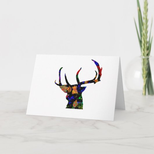 Kerstmis met rendieren kaart (Voorkant)