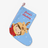 Kerstmis met rendieren voor kinderen kleine kerstsok (Voorkant (Hangend))