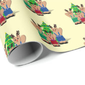 Kerstmis met rendierlijk Beer Cadeaupapier (Rol Hoek)