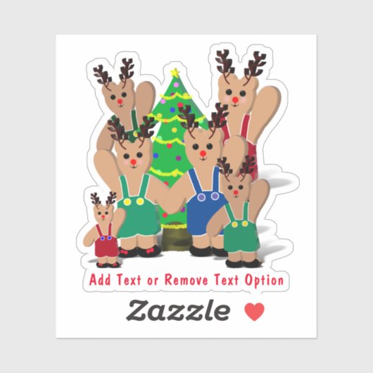 Kerstmis met rendierlijk Beer Sticker (Vel)