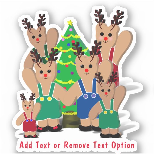 Kerstmis met rendierlijk Beer Sticker (Voorkant)