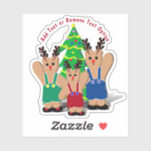 Kerstmis met rendierlijk Beer Sticker (Vel)