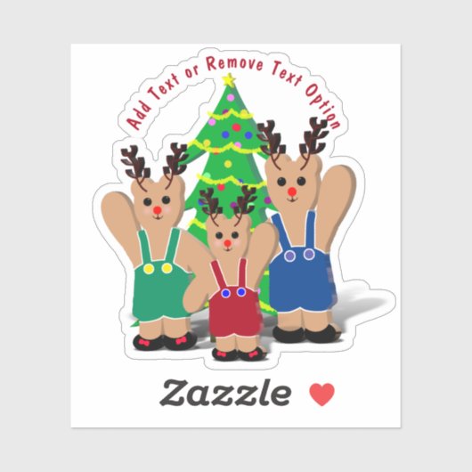 Kerstmis met rendierlijk Beer Sticker (Vel)