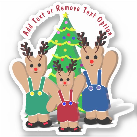 Kerstmis met rendierlijk Beer Sticker (Voorkant)