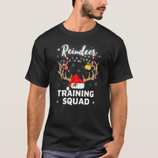 Kerstmis met rendiertraining team Fa T-shirt (Voorkant)