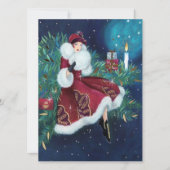 kerstmis met Retro Art Deco Woman Feestdagenkaart (Voorkant)